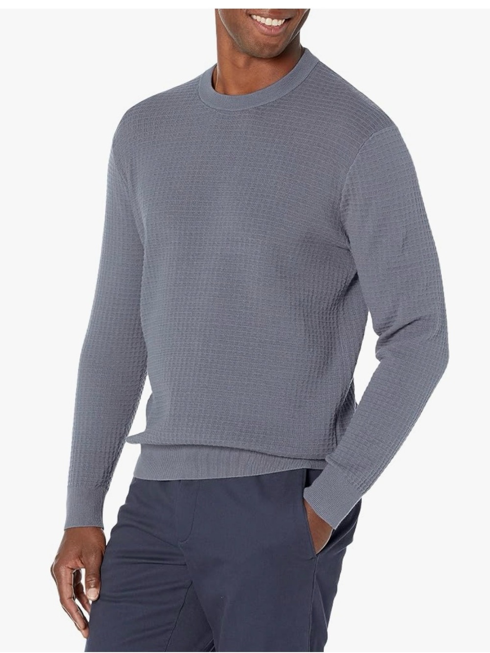 Club Monaco grid long sleeve crewneck sweater CHANDAILS blue size large men's L